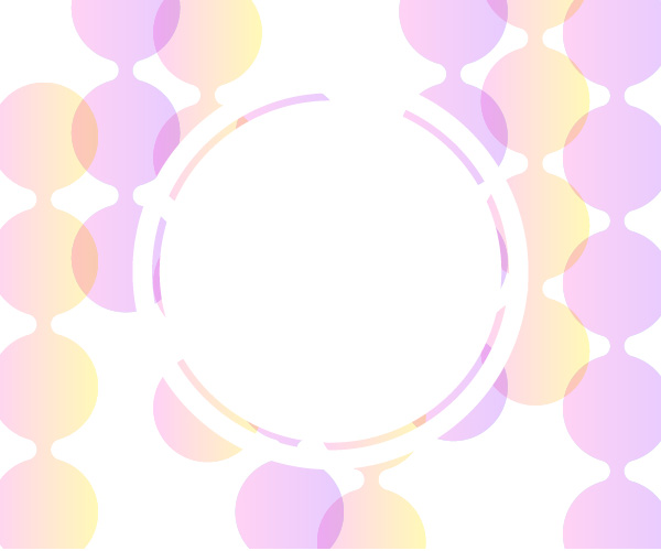 繋がった円の背景　カラフル　中心にコピースペース