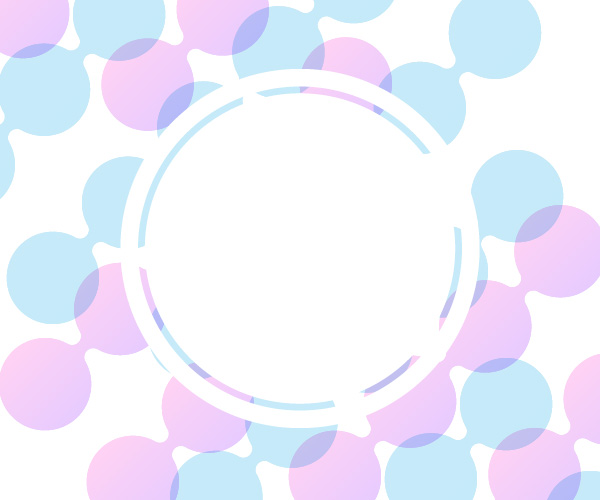 繋がった円の背景　カラフル　中心にコピースペース